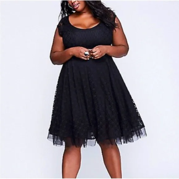 Lane Bryant | Dresses | Lane Bryant Black Dress Lace With Tulle Size 24 New  With Tags | Poshmark